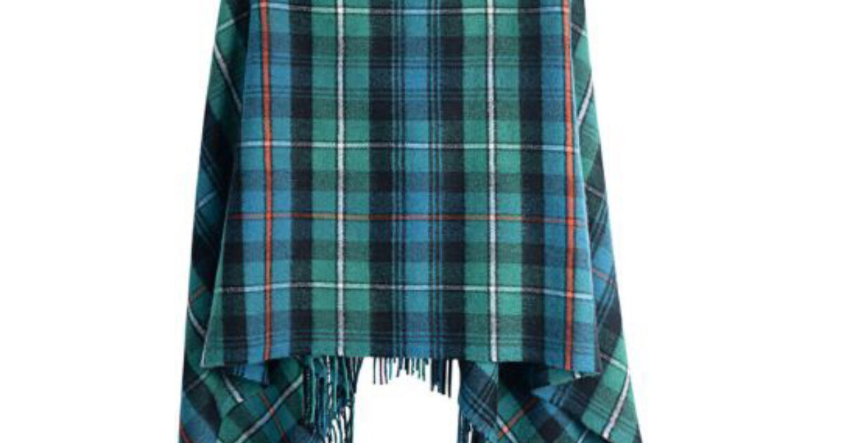 起毛ウール・タータンチェックのポンチョ | ScotlandShop
