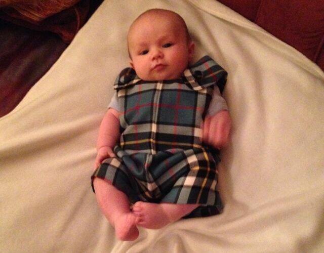 tartan baby romper