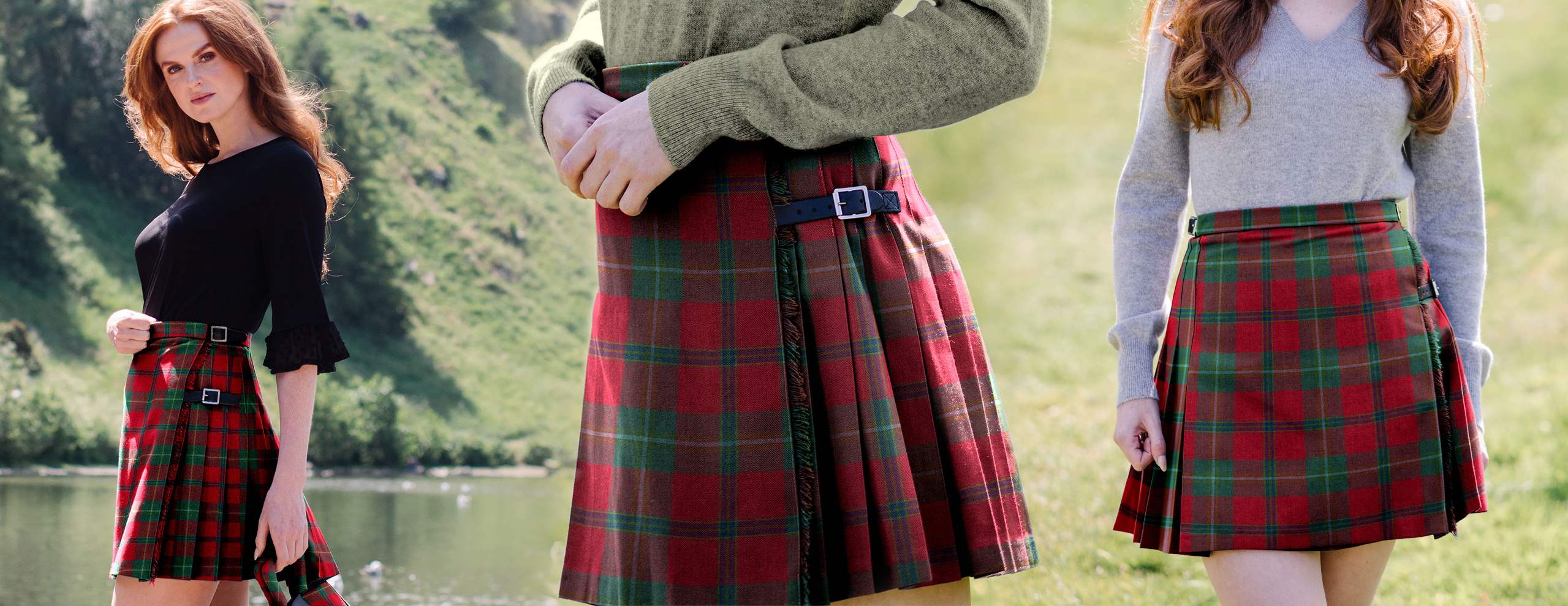 Jupe One Step Taille 40 Carreaux Beige/grise/noire - Style Kilt - Comme Neuve