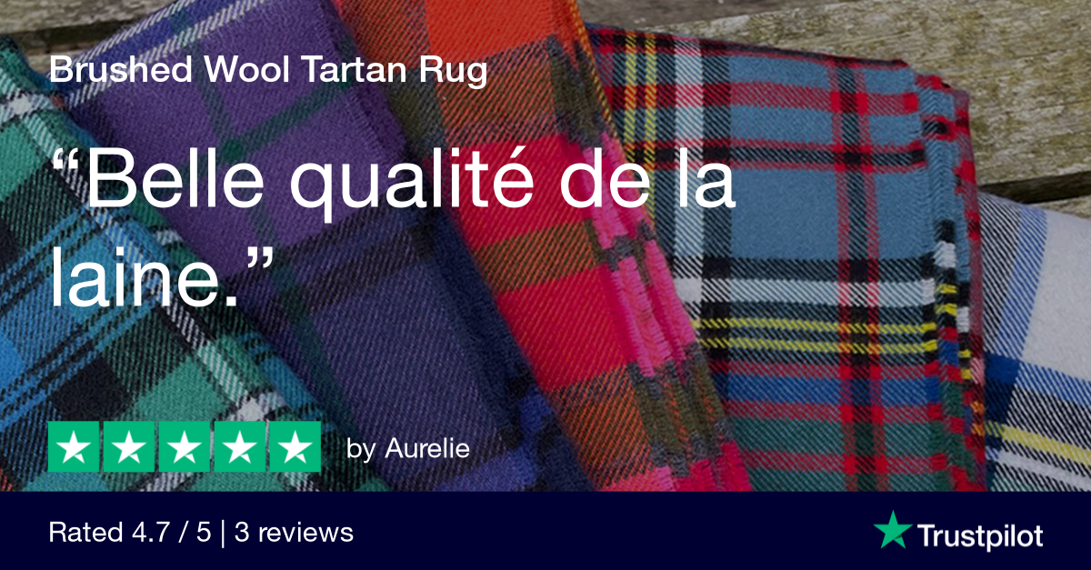 Couverture tartan écossais de qualité, 100 % laine, descend jusqu'au