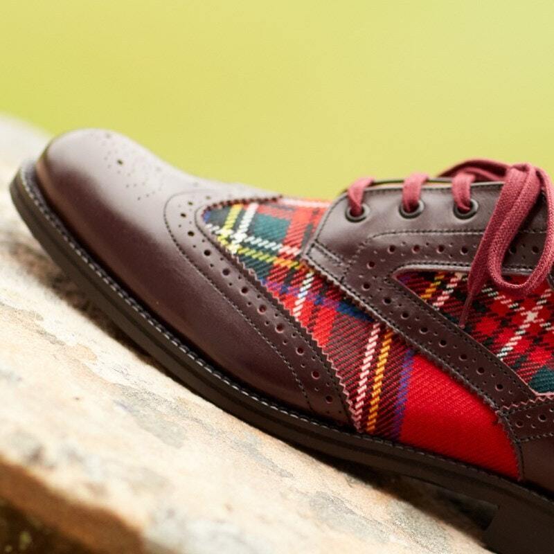 Pink Plaid Tartan Men's High Top Shoes