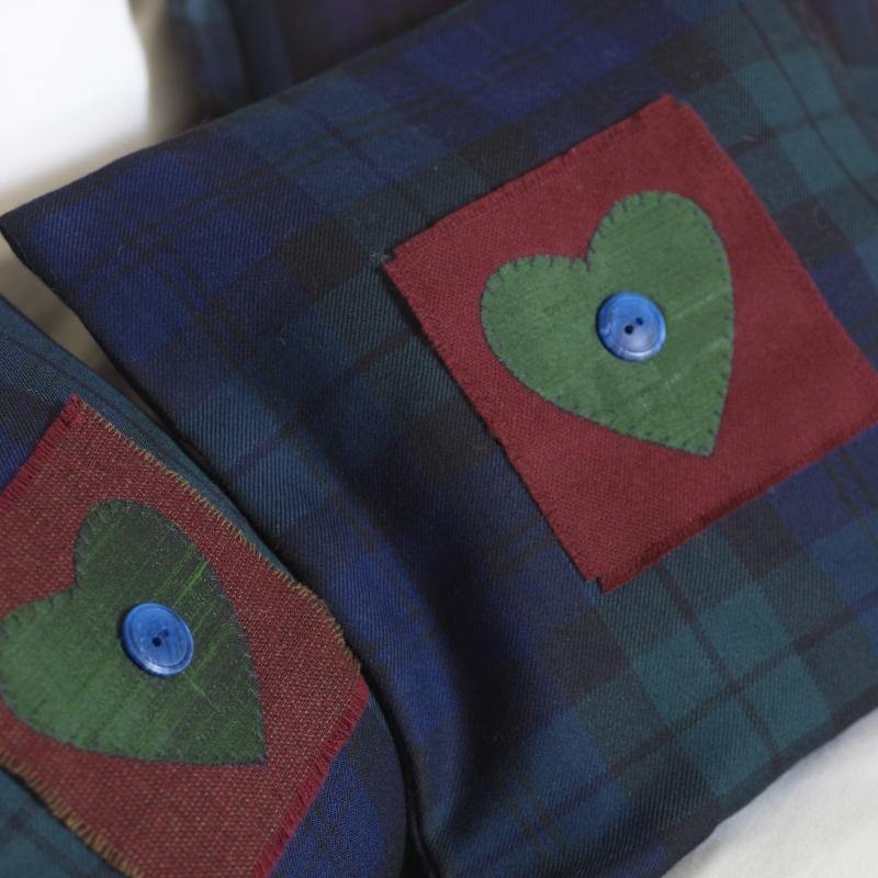 Housse de coussin I love tartan