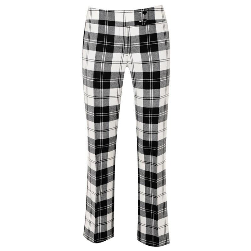 Women's Tartan Trousers with Broad Waistband | ScotlandShop