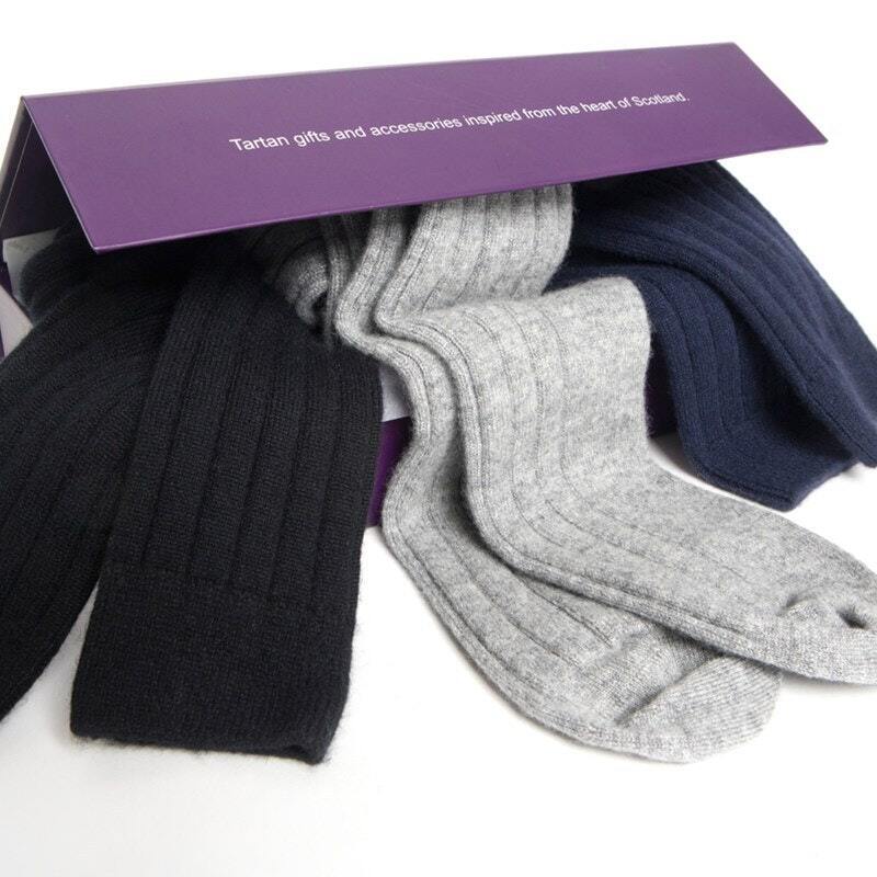 Men's Cashmere Socks Gift Set Scottish Cashmere …