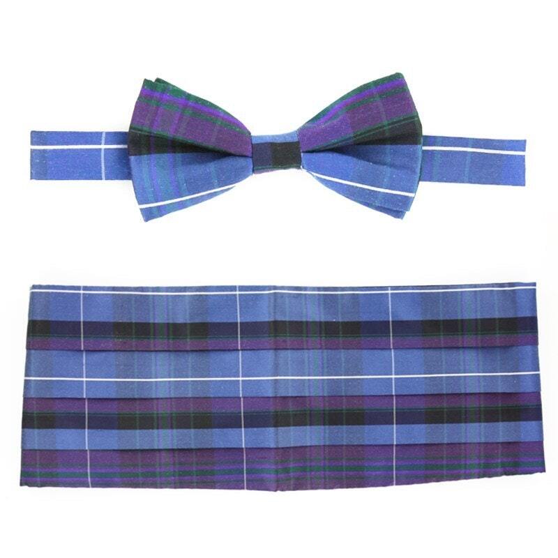 Pride of Scotland Silk Tartan Bow Tie & Cummerbund Set