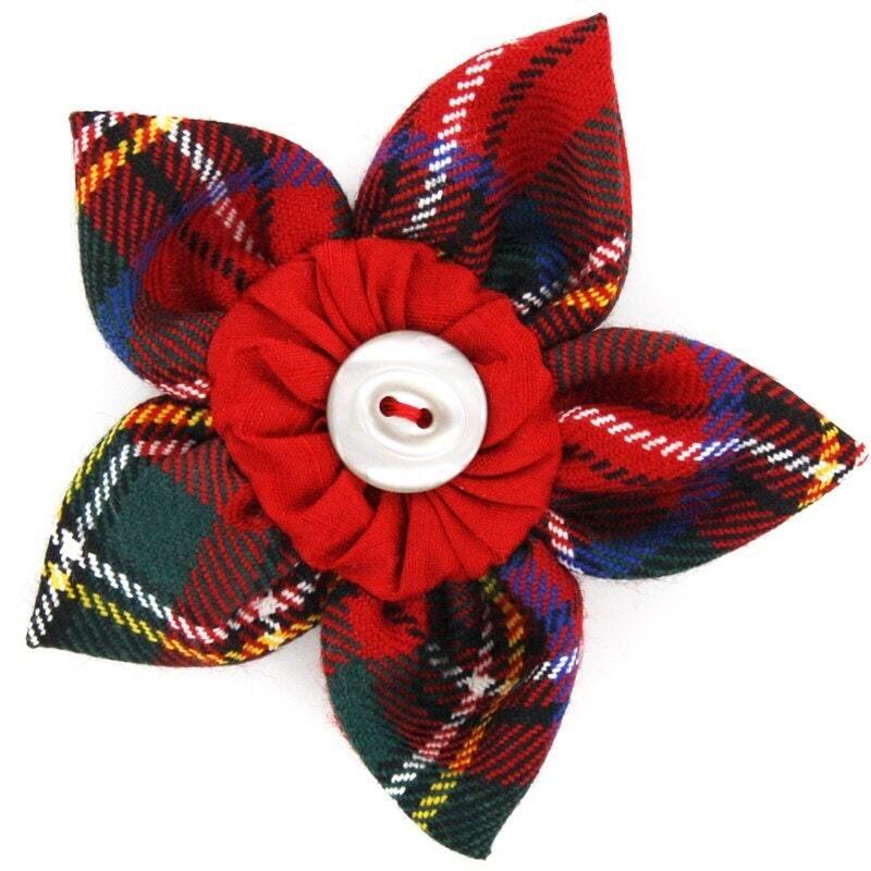 Tartan Petal Brooch