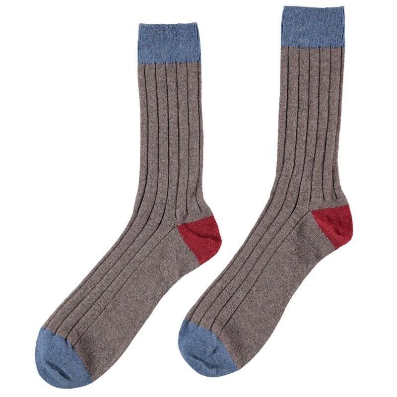 Men's Cashmere Colour Block Socks
