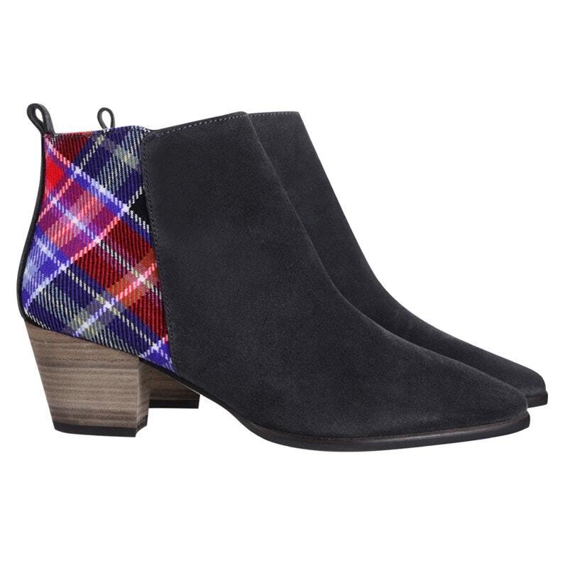 Boots cuir vachette avec Aberdeen tartan