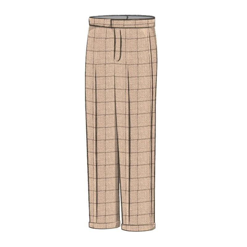 Men's Tweed Trousers with Turn Ups