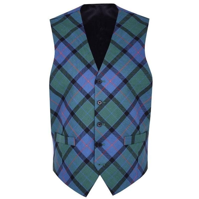 Mens biascut wool tartan waistcoat made in Scotland …