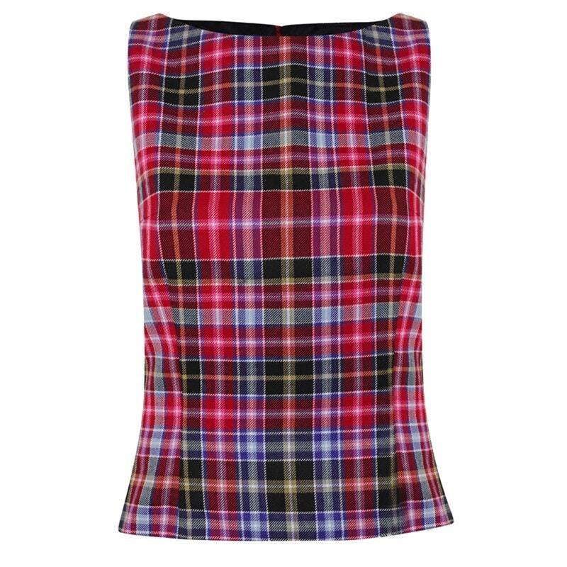 Blouse ecossais sans manches