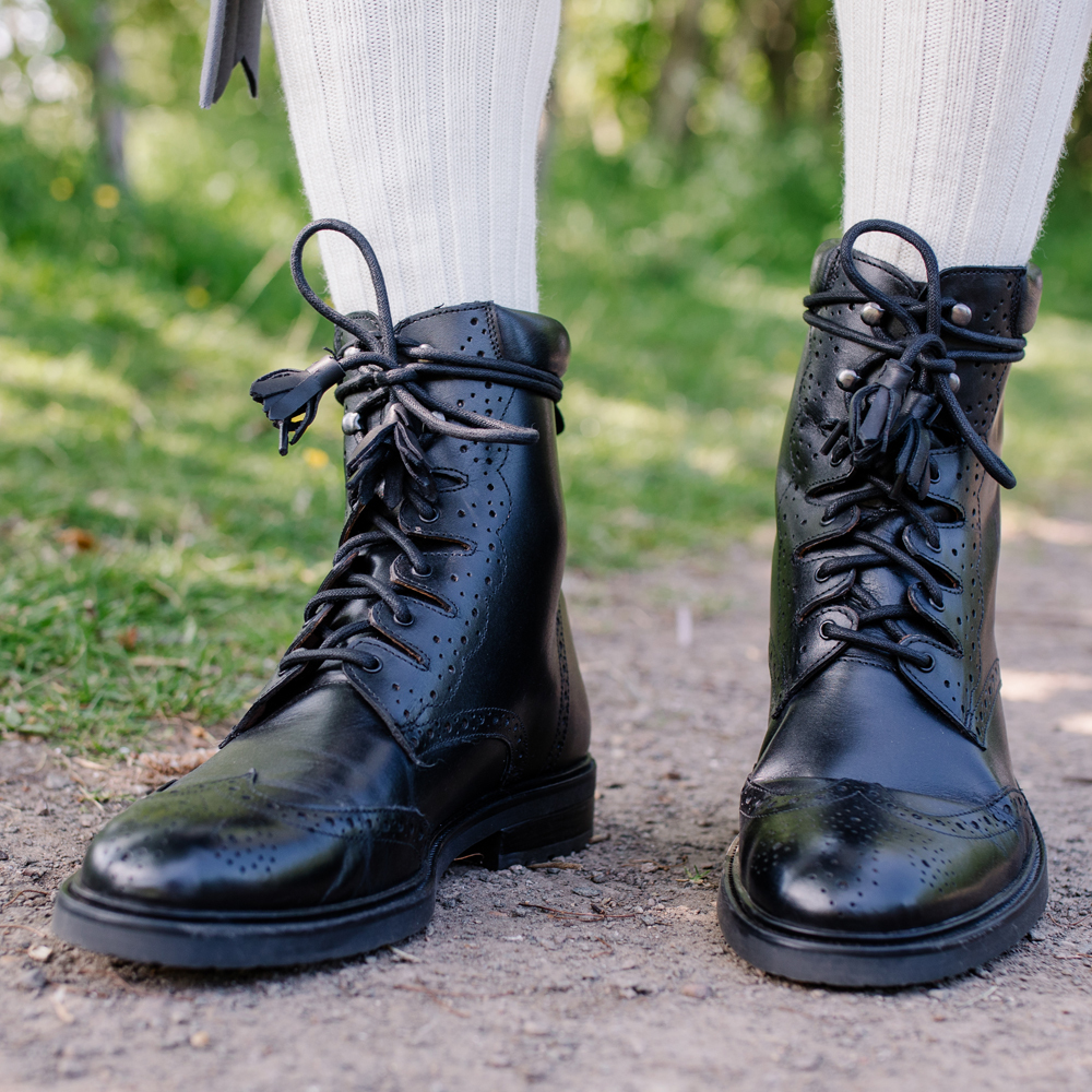 Urban Boots Anfibi Metal Biker Stivali In Pelle Nera – Calzature - Foto 7