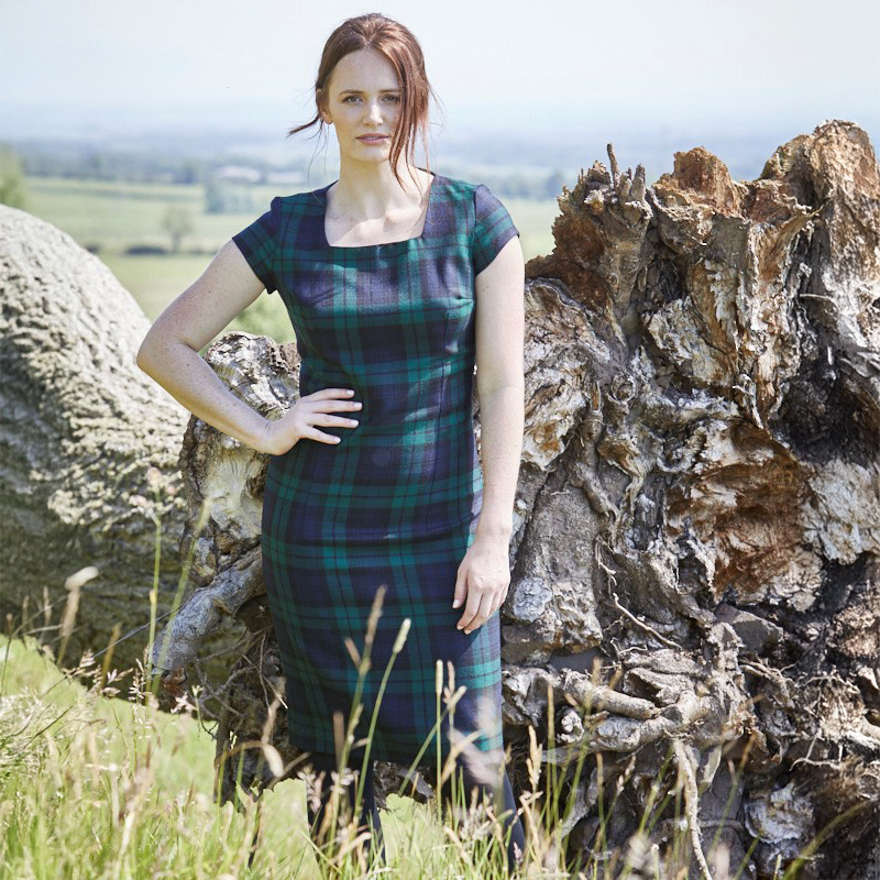 Black-Watch-Shift-Dress-with-