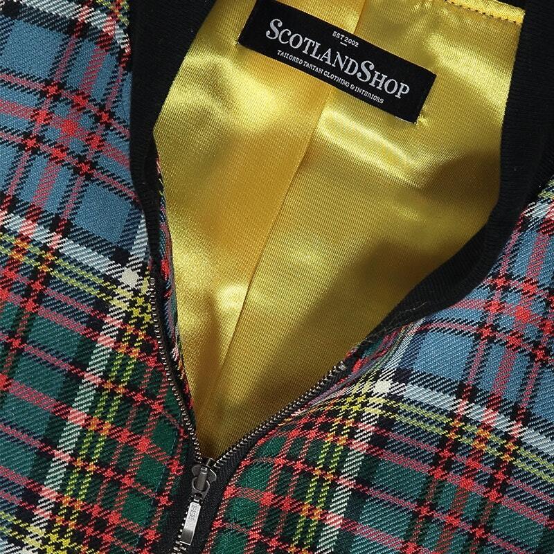 tartan lined bomber jacket