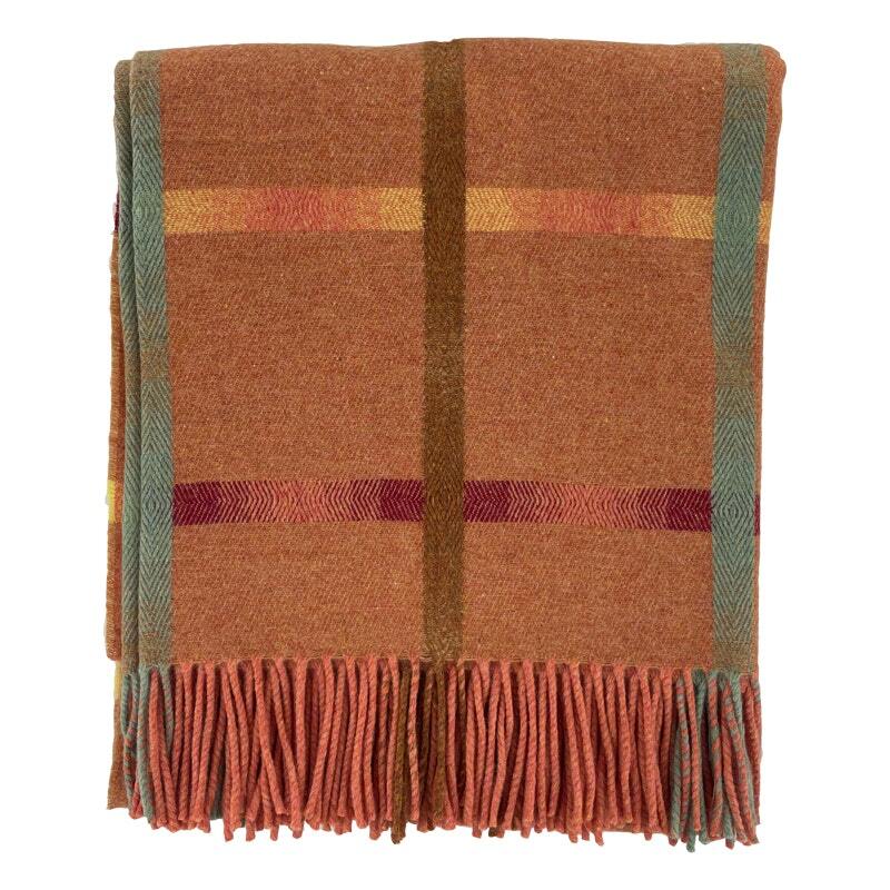 Checked Merino Lambswool Throw Made in Scotland