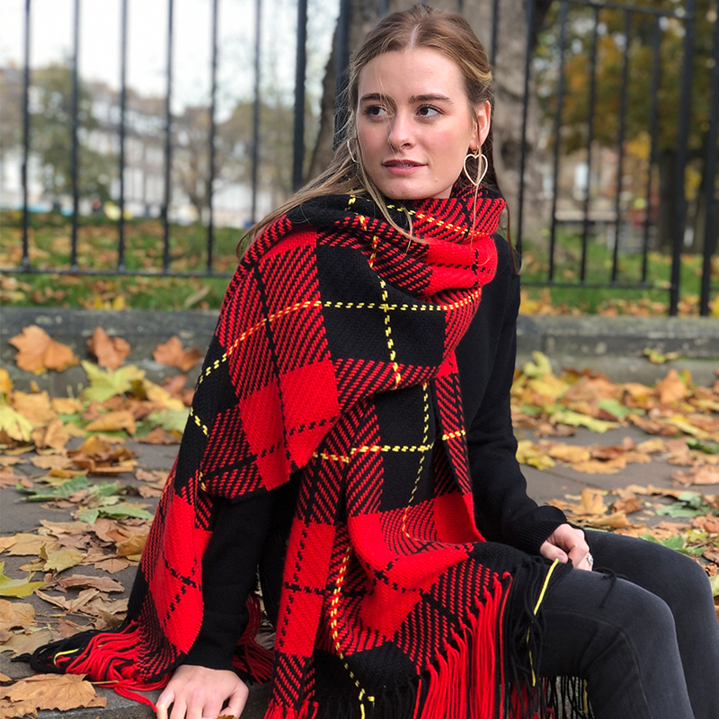 Chunky Knit Luxury Wool Tartan Scarf | Up to 500… | ScotlandShop