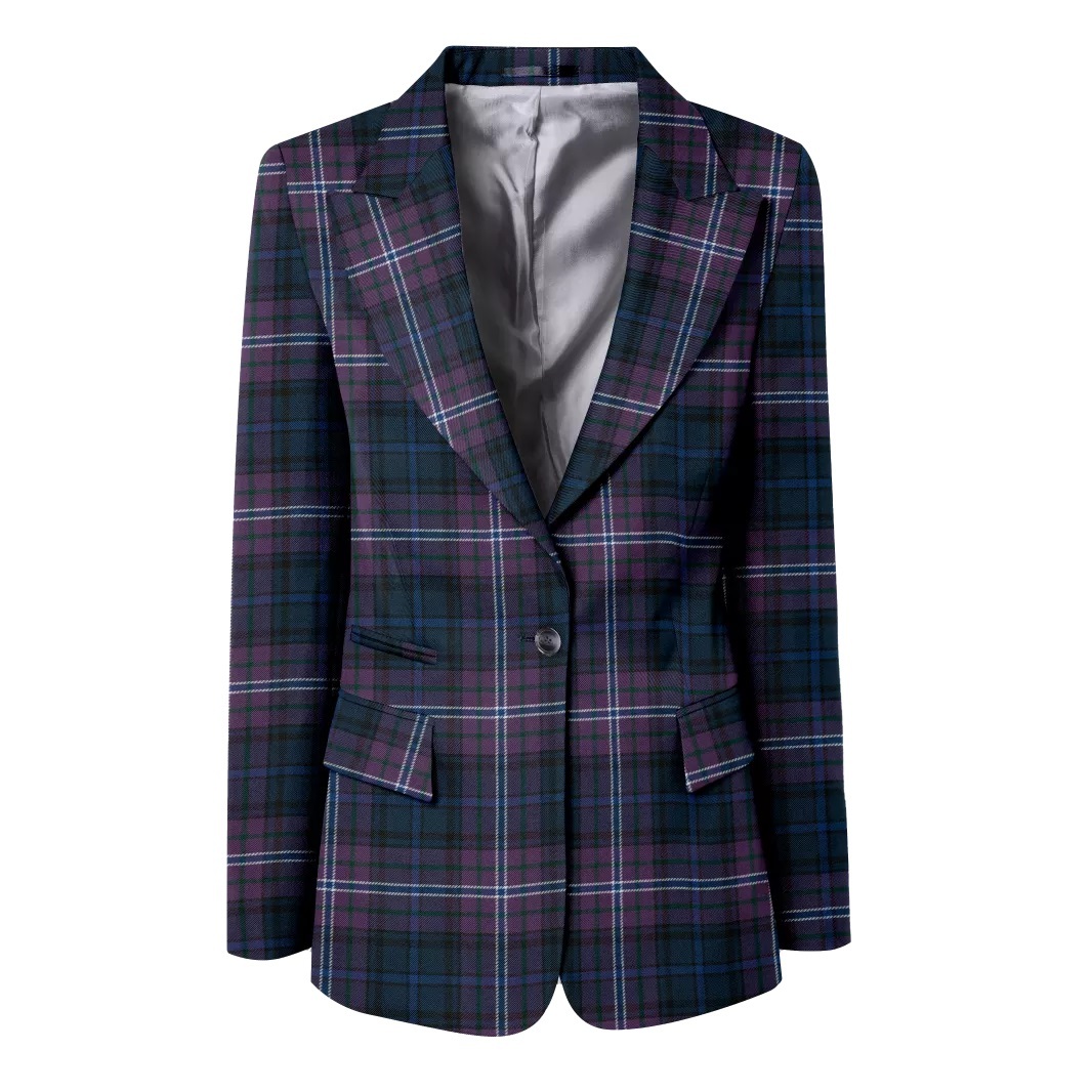 Manteau Blazer Femme En Tissu Tartan - Coupe Double Boutonnage, Longueur Genoux, Poches - Style Décontracté Ou Formel - Pour Bureau, Sortie, Hiver
