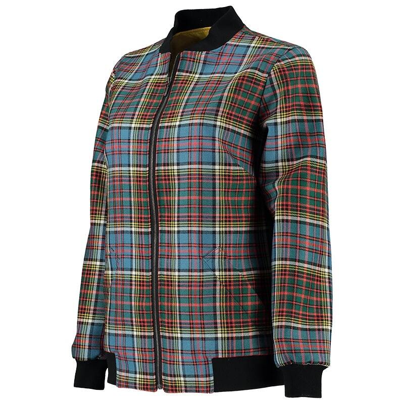 Dunbar Modern Tartan Plaid Bomber Jacket