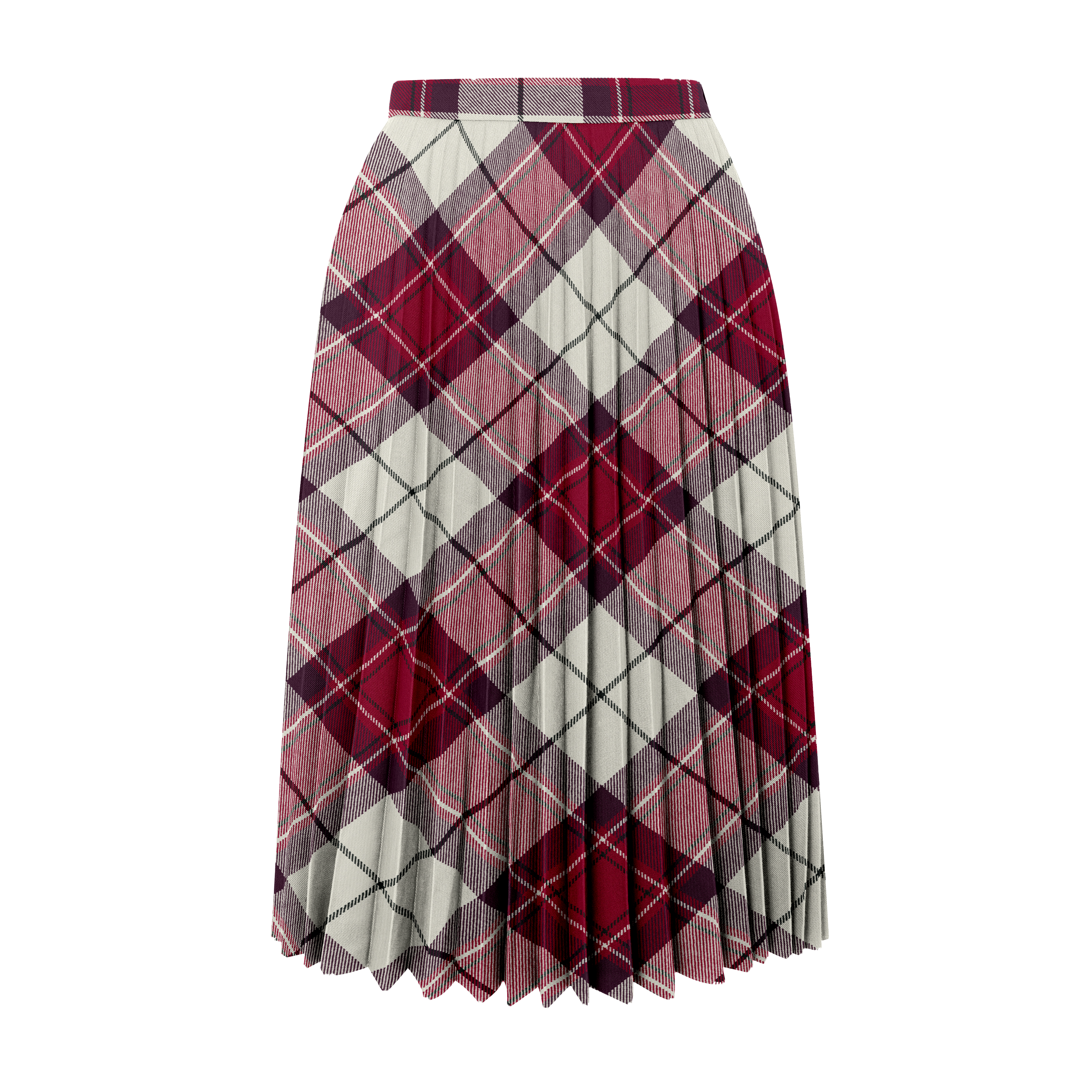 Pleated Skirt Red Black White Tartan Skirt Tartan Pleated Skirt