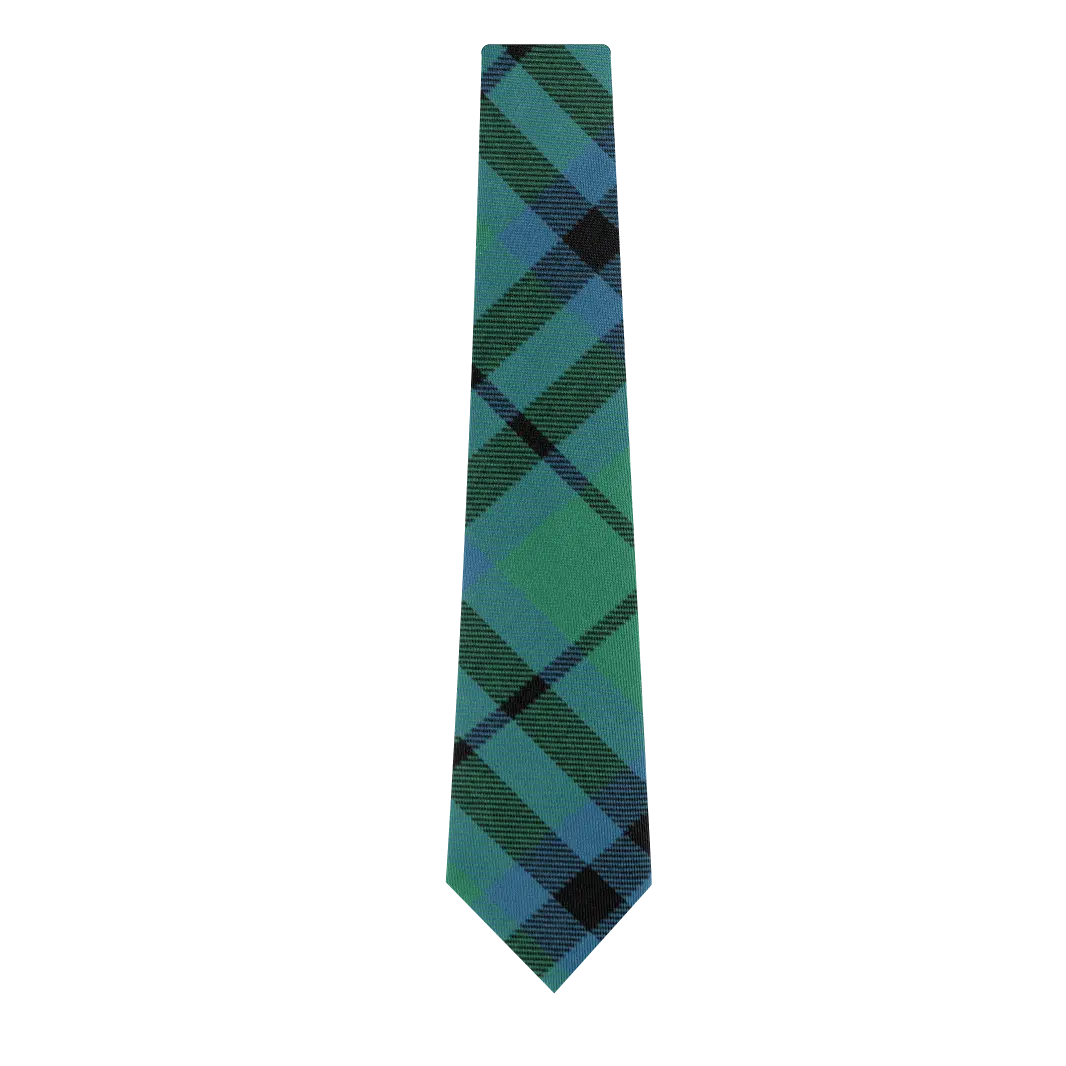Marshall Modern Tartan Men's Neck Tie - 100% Pure Wool, Handmade In Scotland, Lightweight Clan Tie